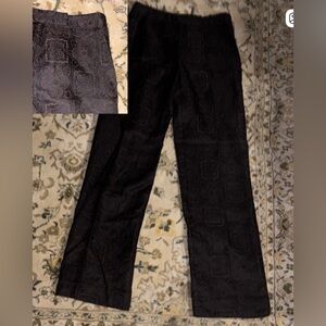 Vintage Harolds Elegant Black Brocade Patterned Trouser Pants Trendy Retro